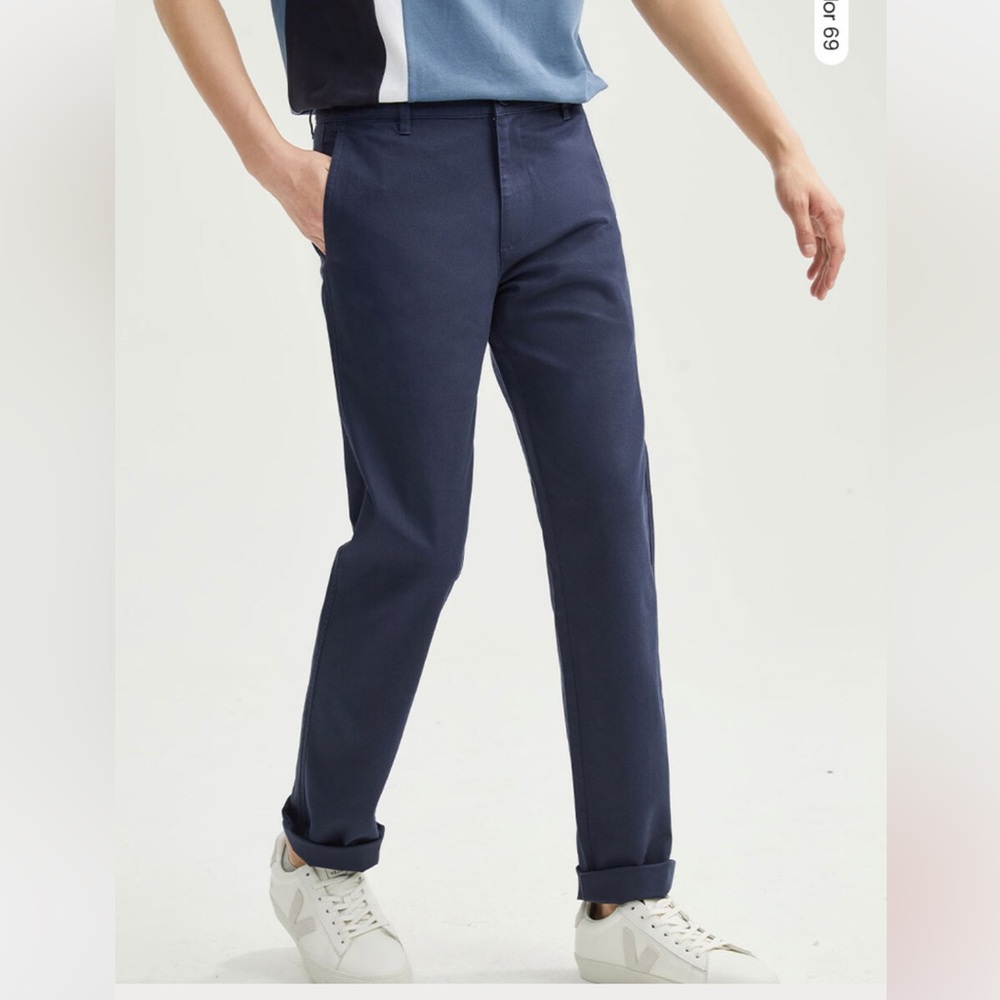 Stretch low rise slim tapered khakis - Dark Heather Grey